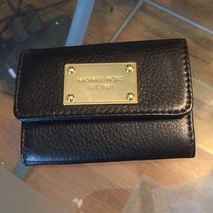 Black MK zip coin pouch